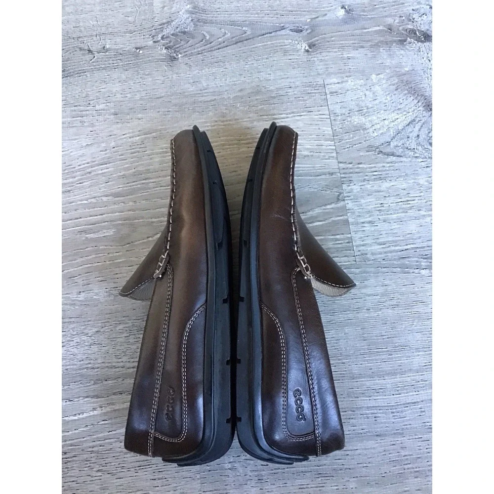 Ecco Mens Size 9 43 Slip On Moc Toe Driving Loafer Latex Sole 571004